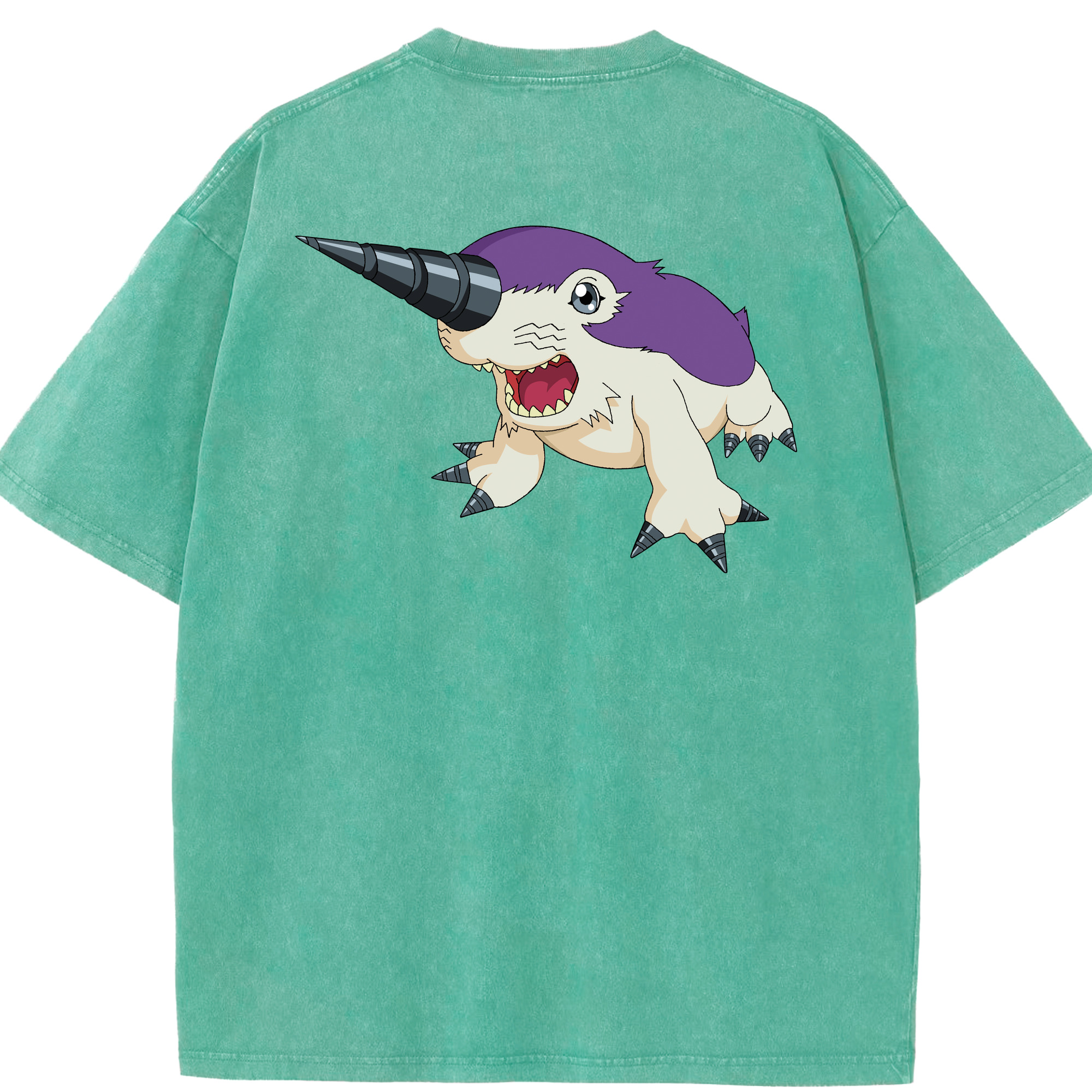（画像用） Digimon デジタルモンスター/デジモン 綿100% ヴィンテージ風 半袖Tシャツ（背面プリント）